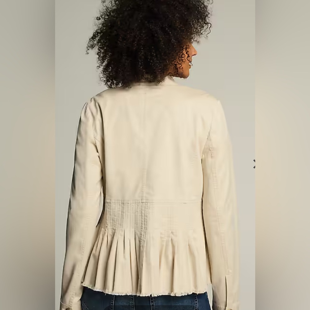 J. Jill Cream Utility Jacket with Peplum Hem - Picture 3 of 8